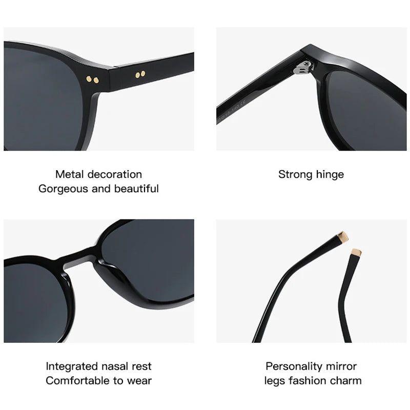 Stylish Retro Square Polarized Sunglasses with Rivet Accents and UV400 Protection - Lucid Fantasy 