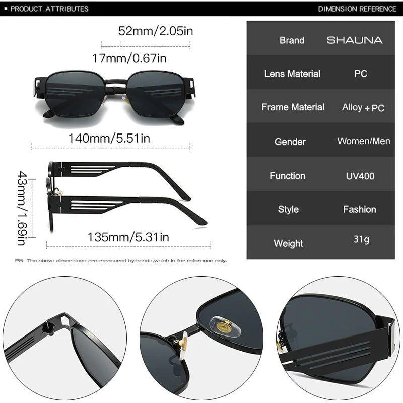 Stylish Retro Wide Leg Punk Metal Sunglasses with UV400 Protection - Lucid Fantasy 