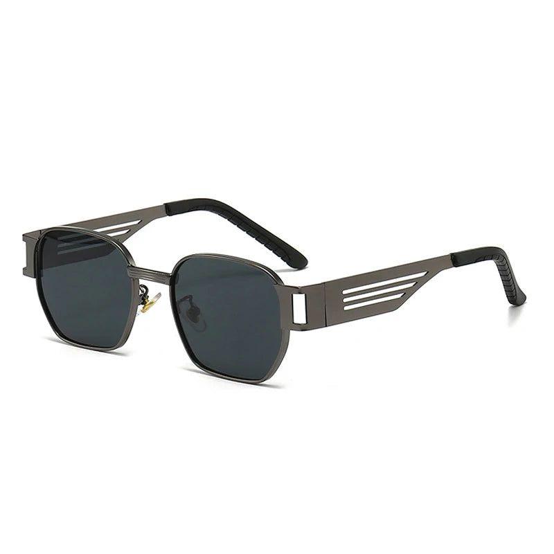 Stylish Retro Wide Leg Punk Metal Sunglasses with UV400 Protection - Lucid Fantasy 