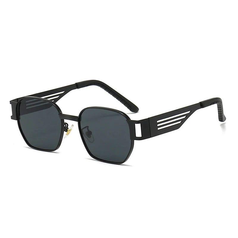 Stylish Retro Wide Leg Punk Metal Sunglasses with UV400 Protection - Lucid Fantasy 