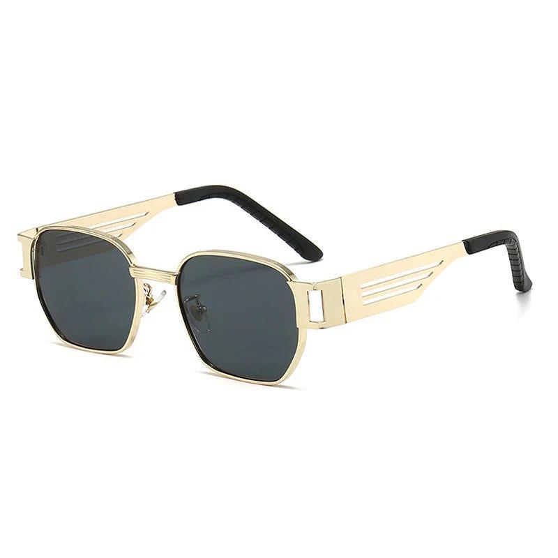 Stylish Retro Wide Leg Punk Metal Sunglasses with UV400 Protection - Lucid Fantasy 