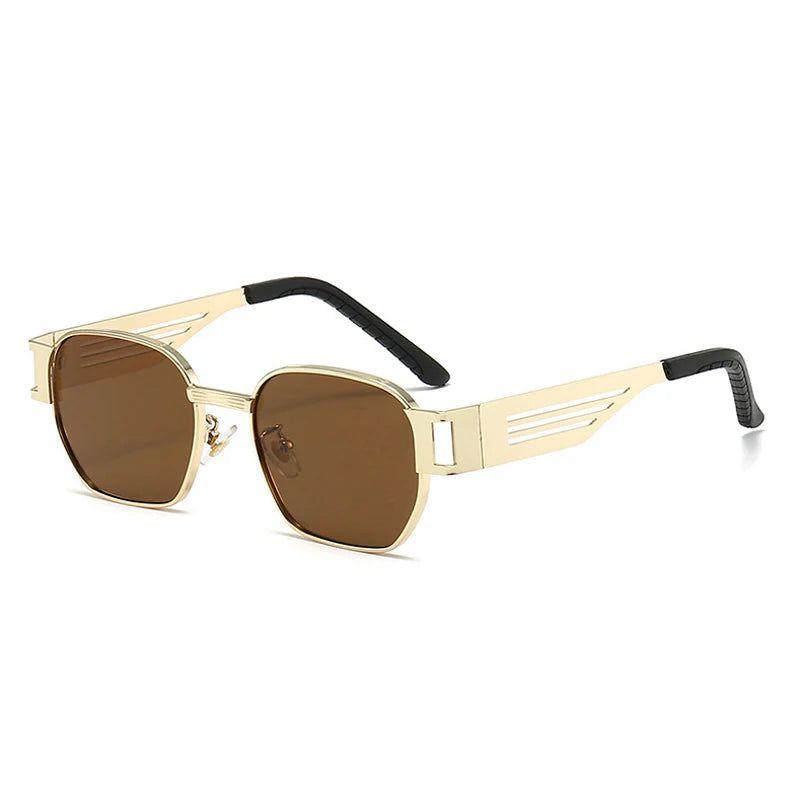 Stylish Retro Wide Leg Punk Metal Sunglasses with UV400 Protection - Lucid Fantasy 