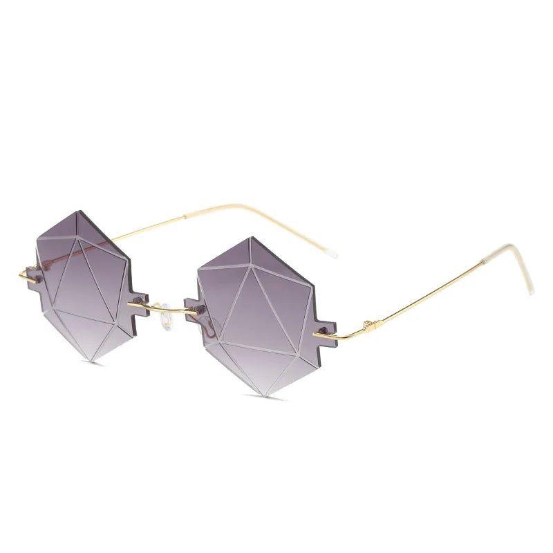 Stylish Rimless Irregular Sunglasses for Trendy Beach Parties and Outdoor Adventures - UV400 Protection - Lucid Fantasy 