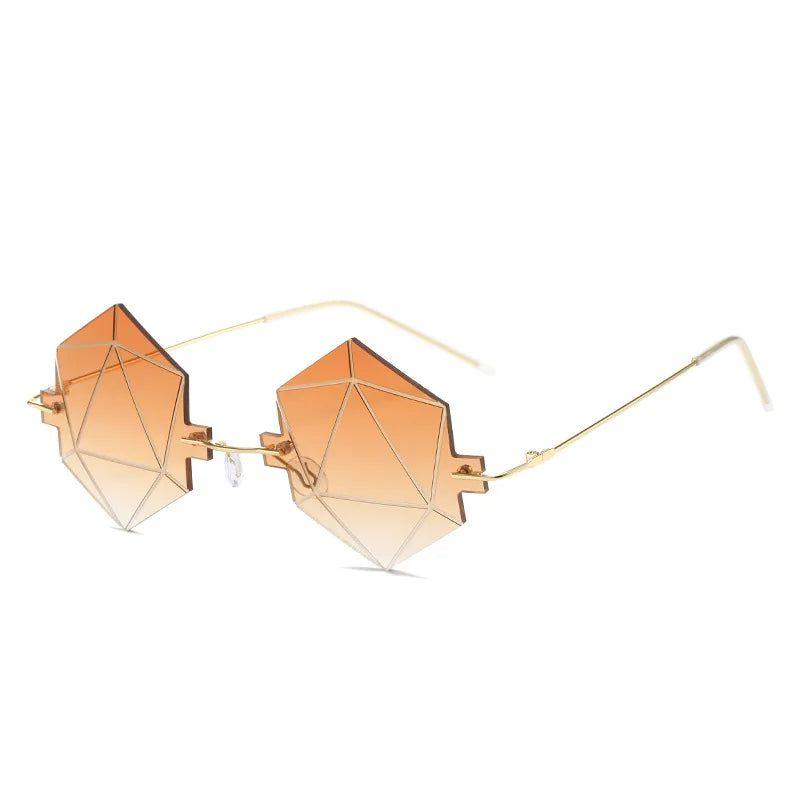 Stylish Rimless Irregular Sunglasses for Trendy Beach Parties and Outdoor Adventures - UV400 Protection - Lucid Fantasy 