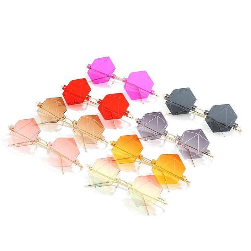 Stylish Rimless Irregular Sunglasses for Trendy Beach Parties and Outdoor Adventures - UV400 Protection - Lucid Fantasy 