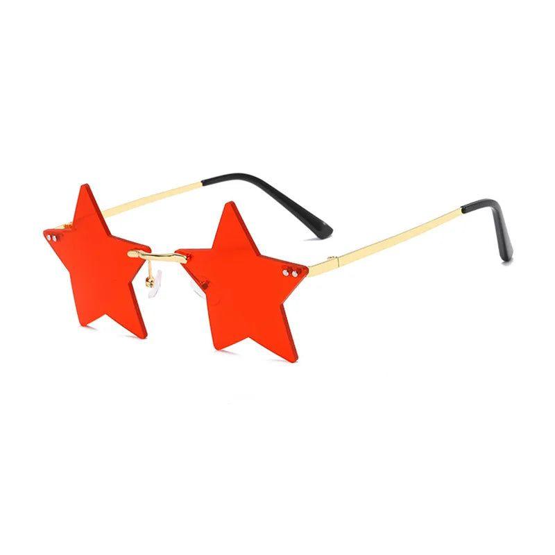 Stylish Rimless Star Shades with UV400 Protection in Vibrant Colors - Lucid Fantasy 