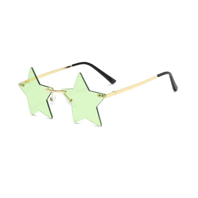 Stylish Rimless Star Shades with UV400 Protection in Vibrant Colors - Lucid Fantasy 