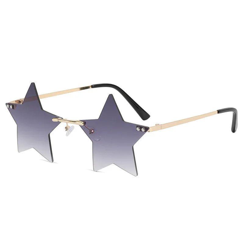 Stylish Rimless Star Shades with UV400 Protection in Vibrant Colors - Lucid Fantasy 