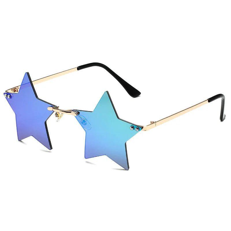 Stylish Rimless Star Shades with UV400 Protection in Vibrant Colors - Lucid Fantasy 