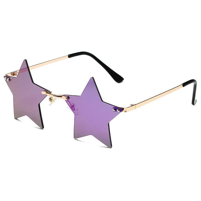 Stylish Rimless Star Shades with UV400 Protection in Vibrant Colors - Lucid Fantasy 