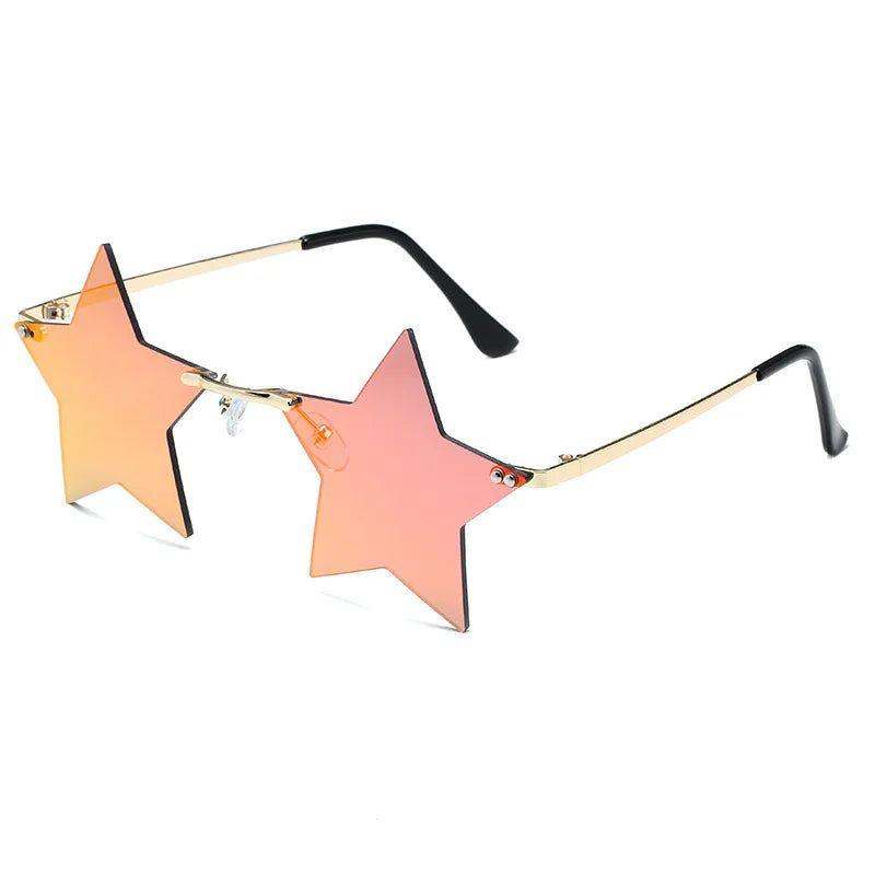 Stylish Rimless Star Shades with UV400 Protection in Vibrant Colors - Lucid Fantasy 