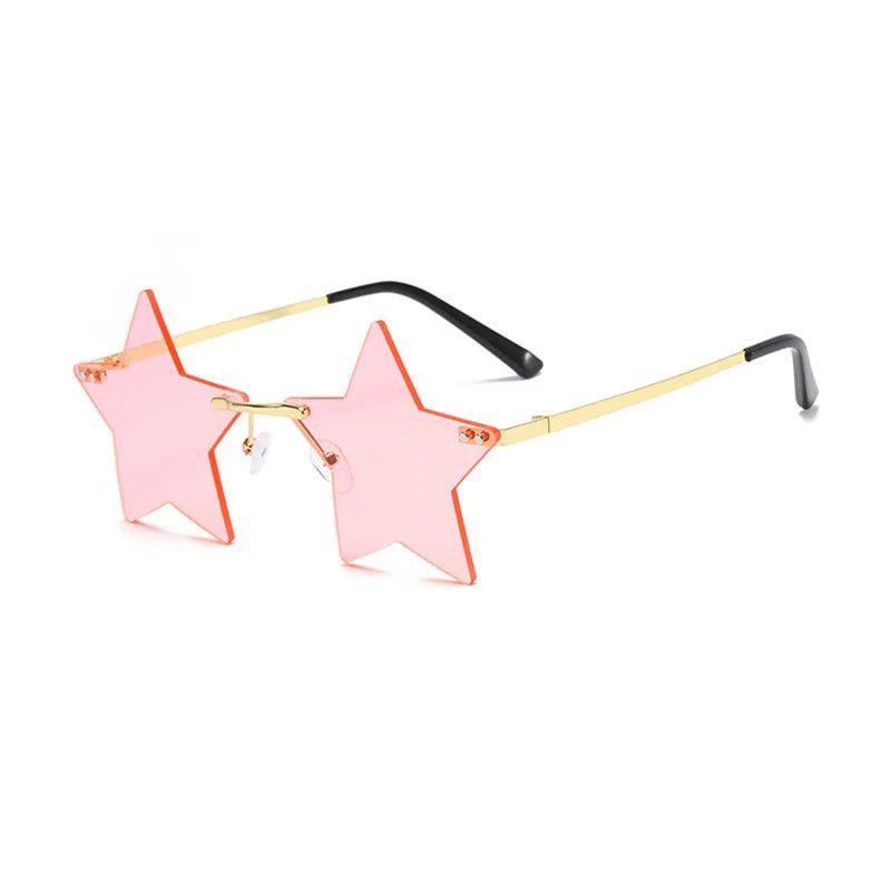 Stylish Rimless Star Shades with UV400 Protection in Vibrant Colors - Lucid Fantasy 