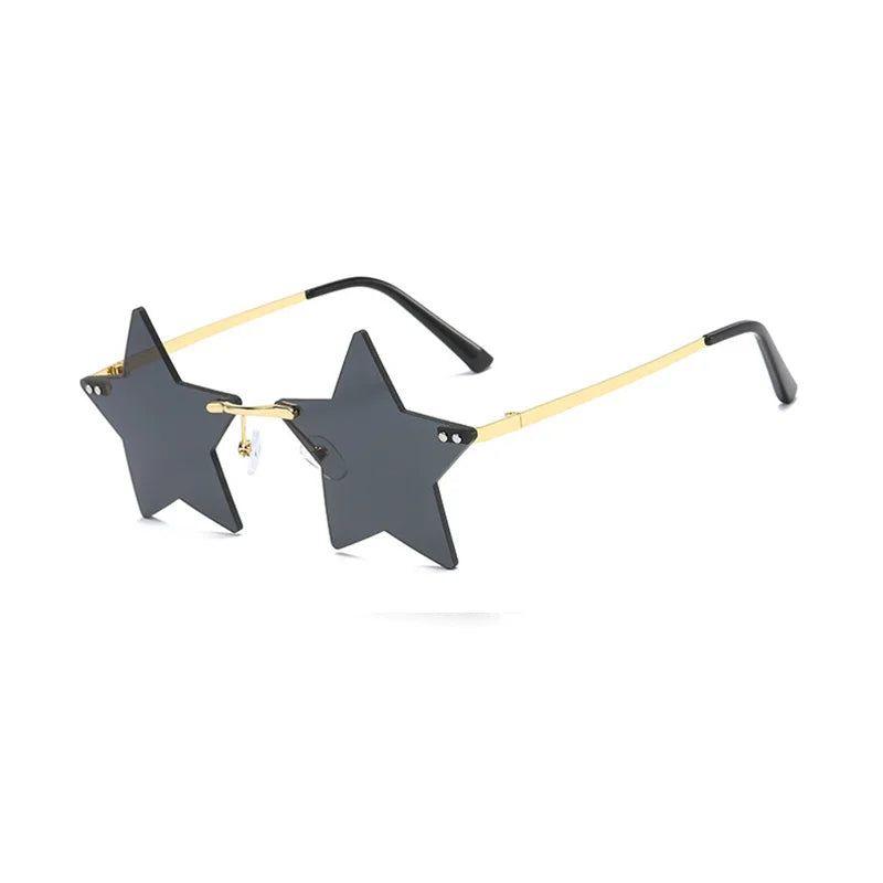 Stylish Rimless Star Shades with UV400 Protection in Vibrant Colors - Lucid Fantasy 