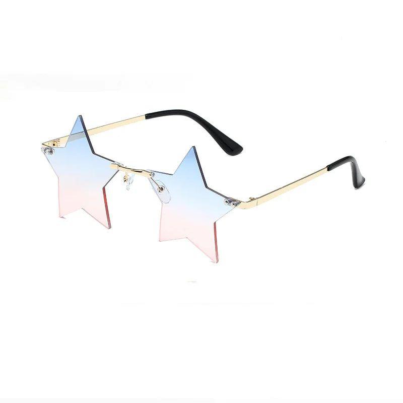 Stylish Rimless Star Shades with UV400 Protection in Vibrant Colors - Lucid Fantasy 