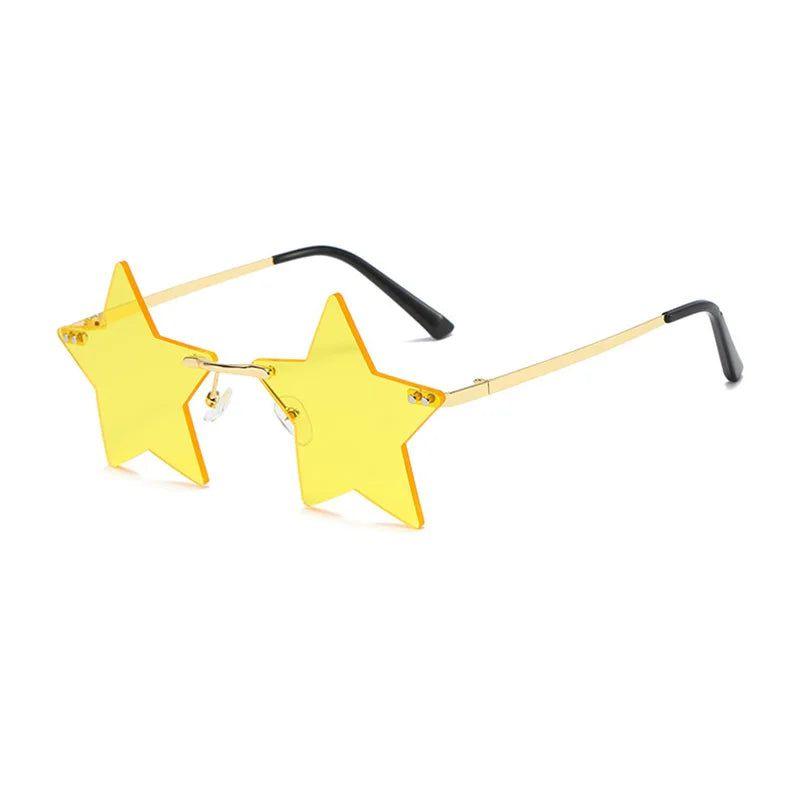 Stylish Rimless Star Shades with UV400 Protection in Vibrant Colors - Lucid Fantasy 