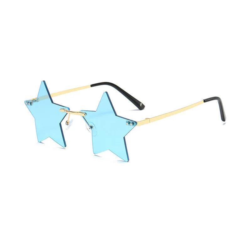 Stylish Rimless Star Shades with UV400 Protection in Vibrant Colors - Lucid Fantasy 