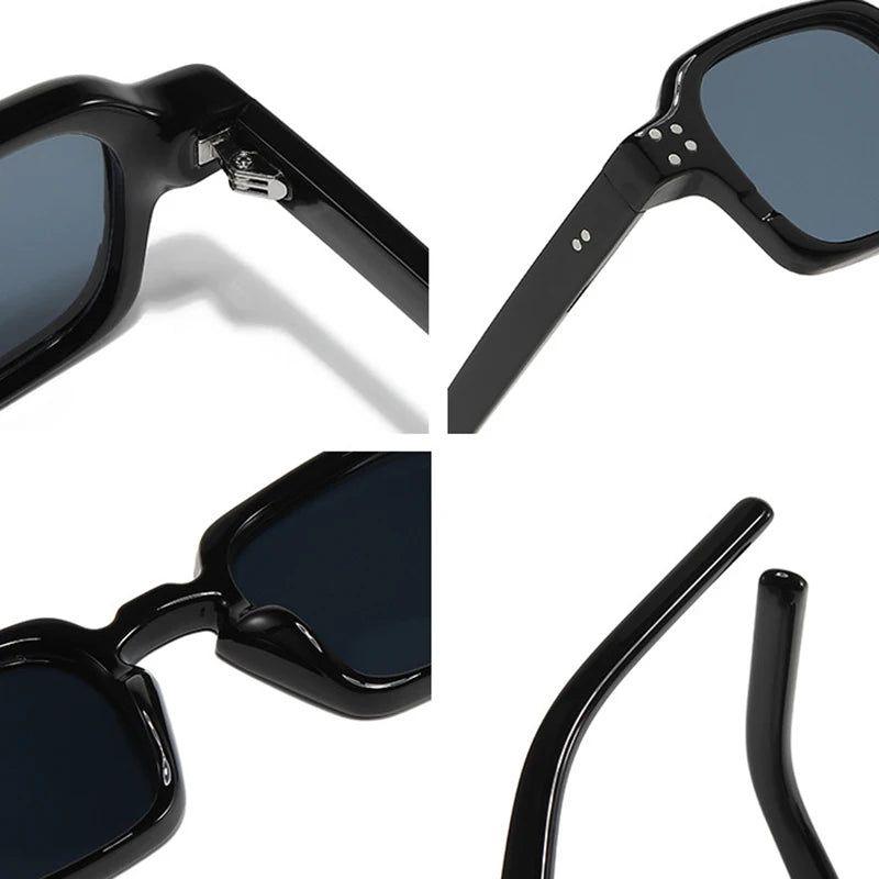 Stylish Rivet-Enhanced Square Sunglasses with UV400 Protection - Lucid Fantasy 