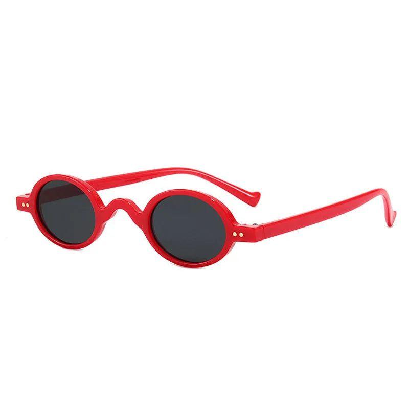 Stylish Riveted Oval Sunglasses with UV Protection - Lucid Fantasy 