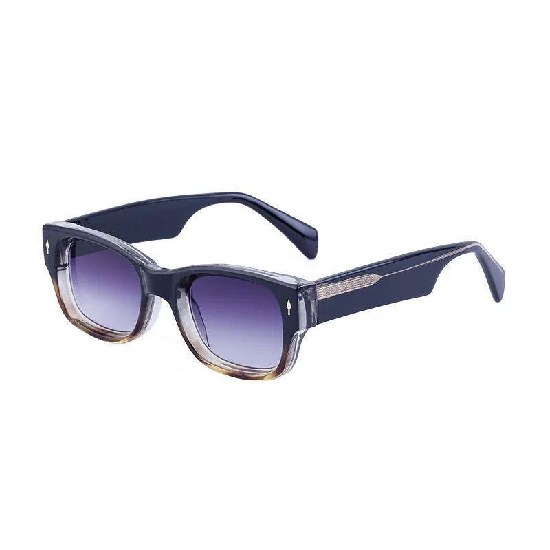 Stylish Riveted Oversized Rectangle Sunglasses with UV400 Protection - Lucid Fantasy 