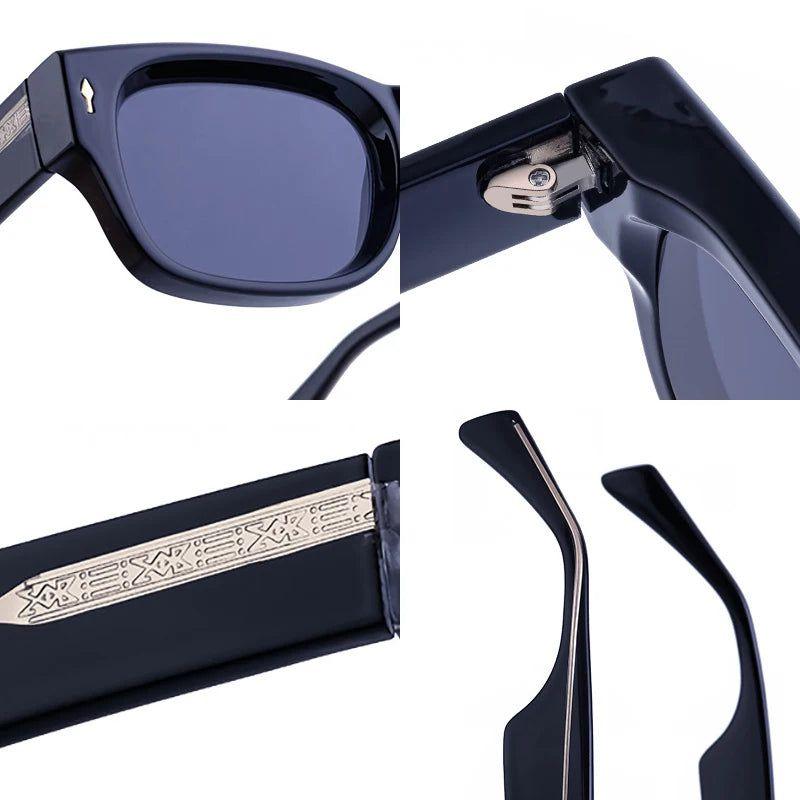 Stylish Riveted Oversized Rectangle Sunglasses with UV400 Protection - Lucid Fantasy 