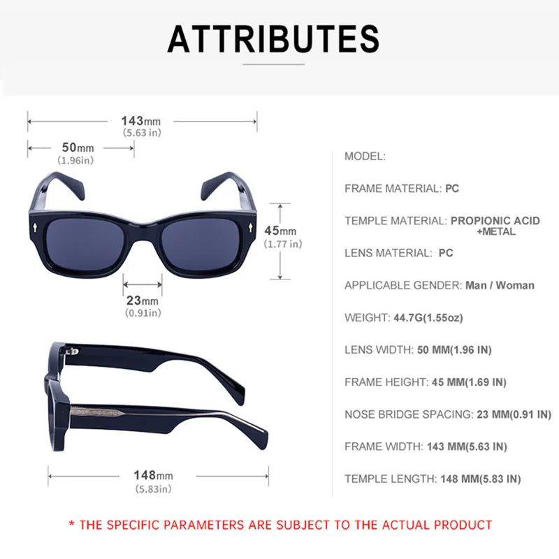 Stylish Riveted Oversized Rectangle Sunglasses with UV400 Protection - Lucid Fantasy 