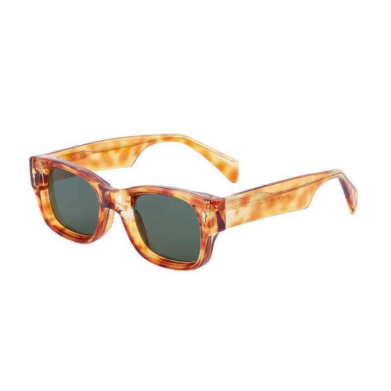 Stylish Riveted Oversized Rectangle Sunglasses with UV400 Protection - Lucid Fantasy 