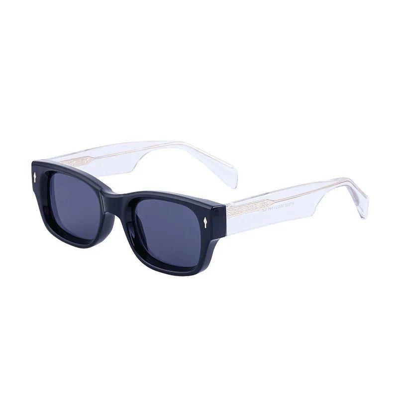 Stylish Riveted Oversized Rectangle Sunglasses with UV400 Protection - Lucid Fantasy 