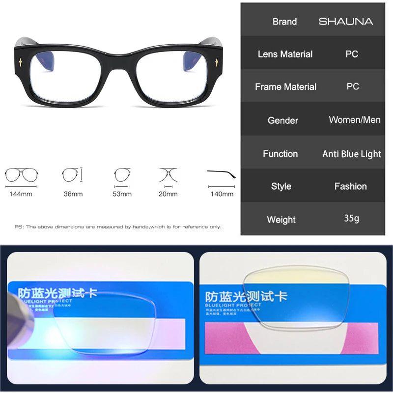 Stylish Spring-Hinged Square Frame Blue Light Blocking Glasses - Lucid Fantasy 