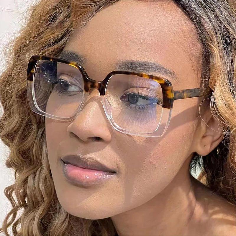 Stylish Square Clear Blue Light Blocking Glasses with TR90 Spring Hinges - Lucid Fantasy 