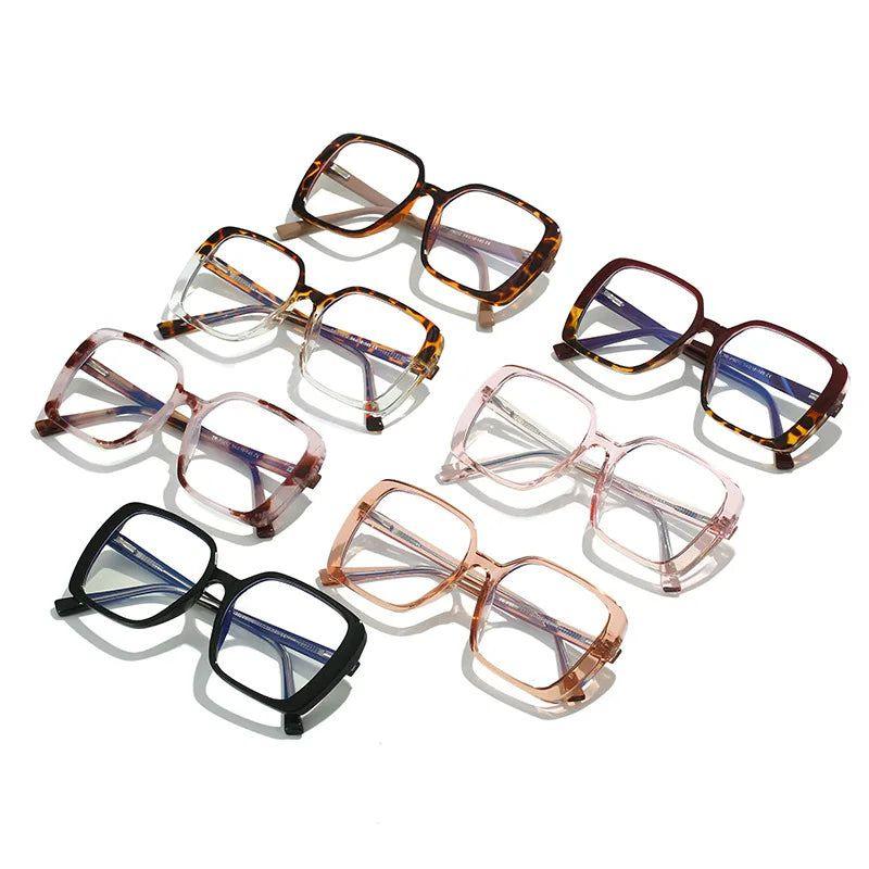 Stylish Square Clear Blue Light Blocking Glasses with TR90 Spring Hinges - Lucid Fantasy 