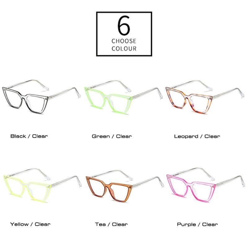 Stylish TR90 Cat Eye Glasses with Anti-Blue Light Feature and Spring Hinges - Lucid Fantasy 