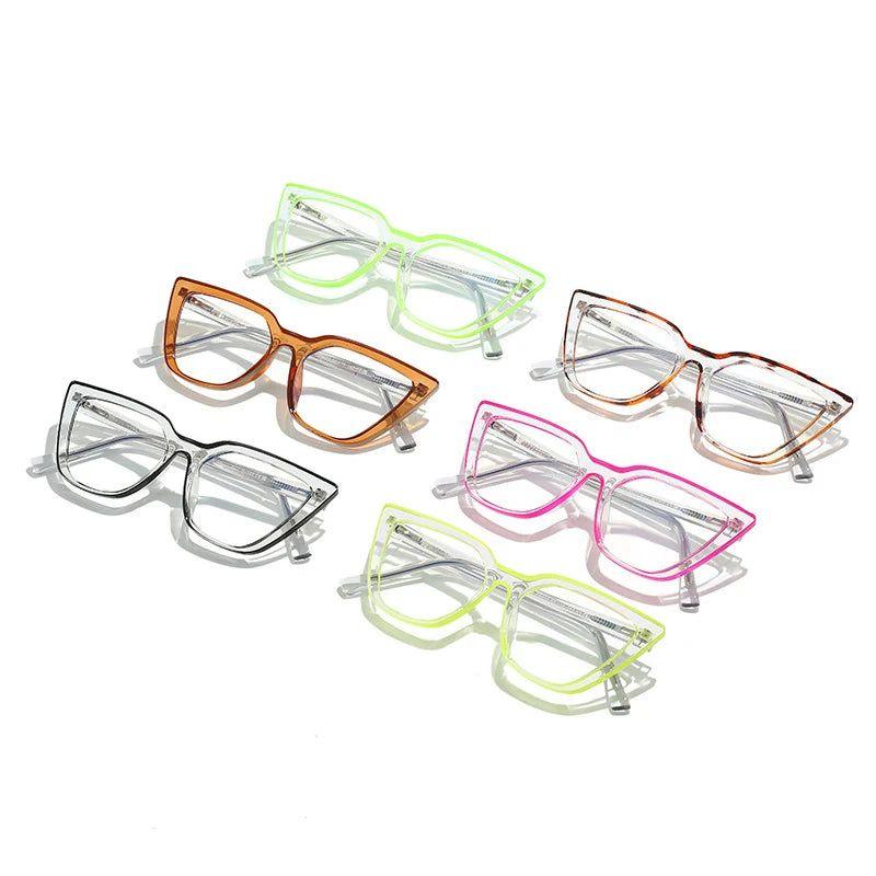 Stylish TR90 Cat Eye Glasses with Anti-Blue Light Feature and Spring Hinges - Lucid Fantasy 