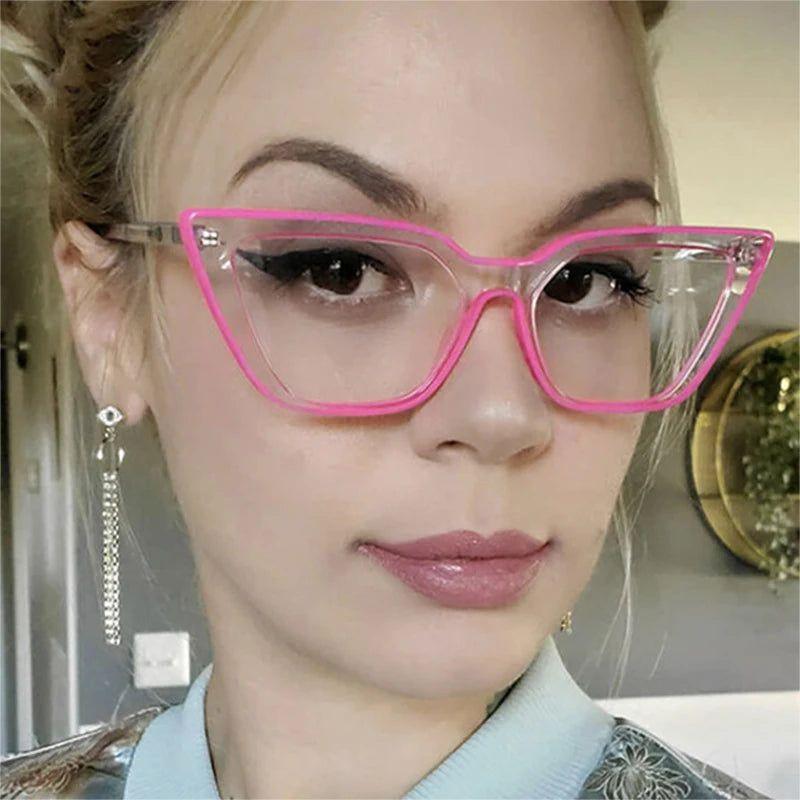 Stylish TR90 Cat Eye Glasses with Anti-Blue Light Feature and Spring Hinges - Lucid Fantasy 