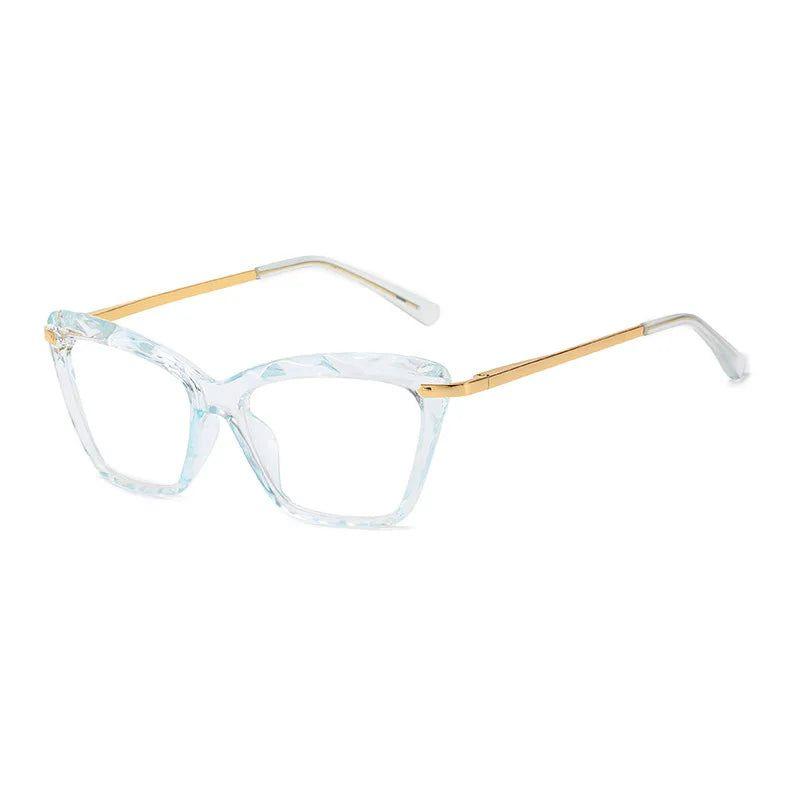 Stylish Transparent Cat Eye Eyeglasses with Spring Hinge and UV400 Protection - Lucid Fantasy 