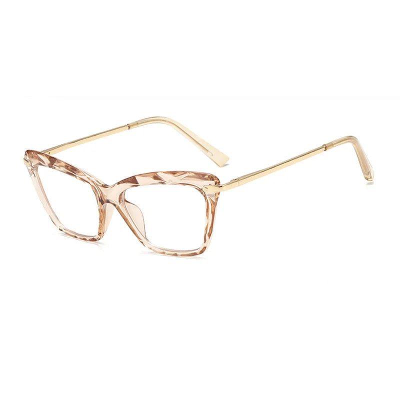 Stylish Transparent Cat Eye Eyeglasses with Spring Hinge and UV400 Protection - Lucid Fantasy 