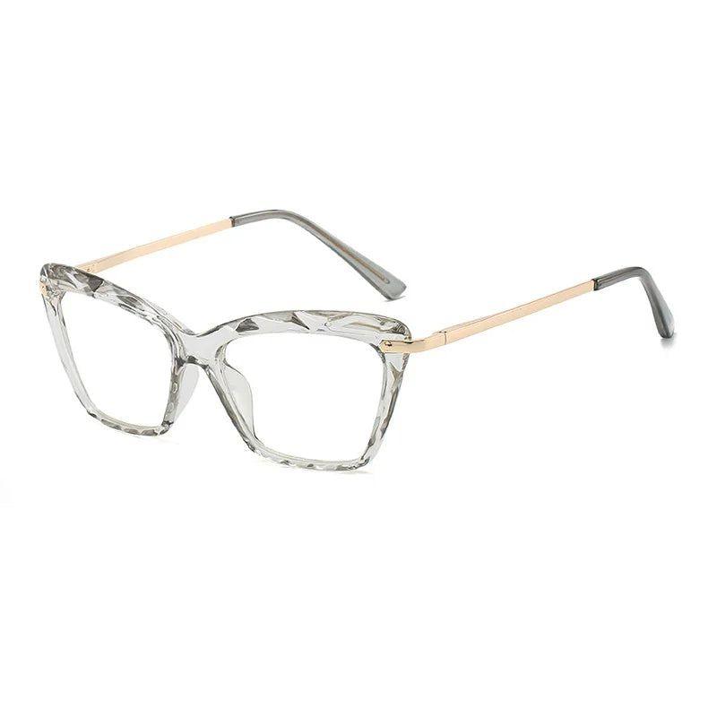 Stylish Transparent Cat Eye Eyeglasses with Spring Hinge and UV400 Protection - Lucid Fantasy 