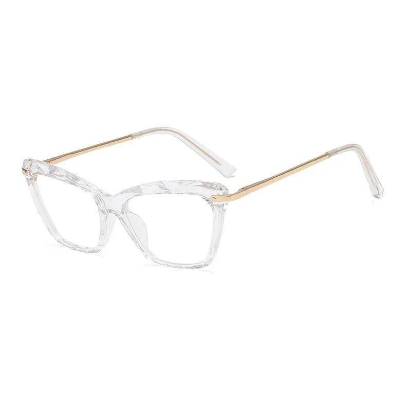 Stylish Transparent Cat Eye Eyeglasses with Spring Hinge and UV400 Protection - Lucid Fantasy 