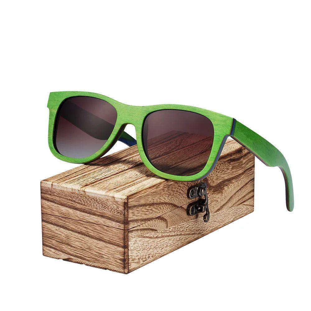 Stylish UV400 Polarized Wooden Sunglasses for Men - Trendy Design by Barcur - Lucid Fantasy 