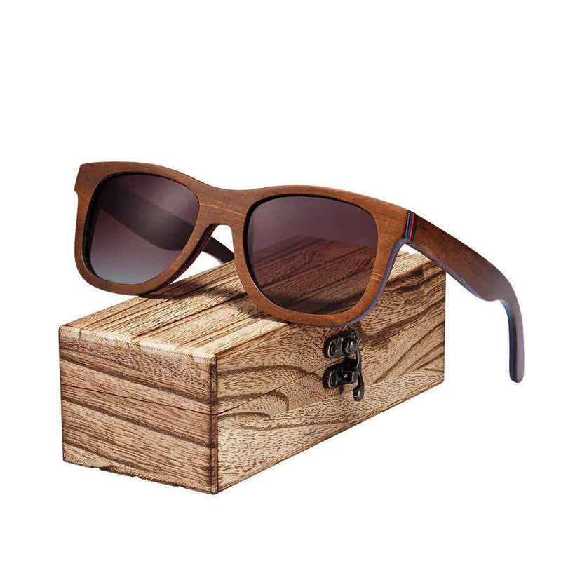 Stylish UV400 Polarized Wooden Sunglasses for Men - Trendy Design by Barcur - Lucid Fantasy 