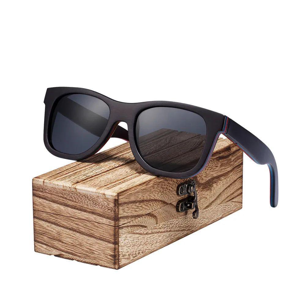 Stylish UV400 Polarized Wooden Sunglasses for Men - Trendy Design by Barcur - Lucid Fantasy 