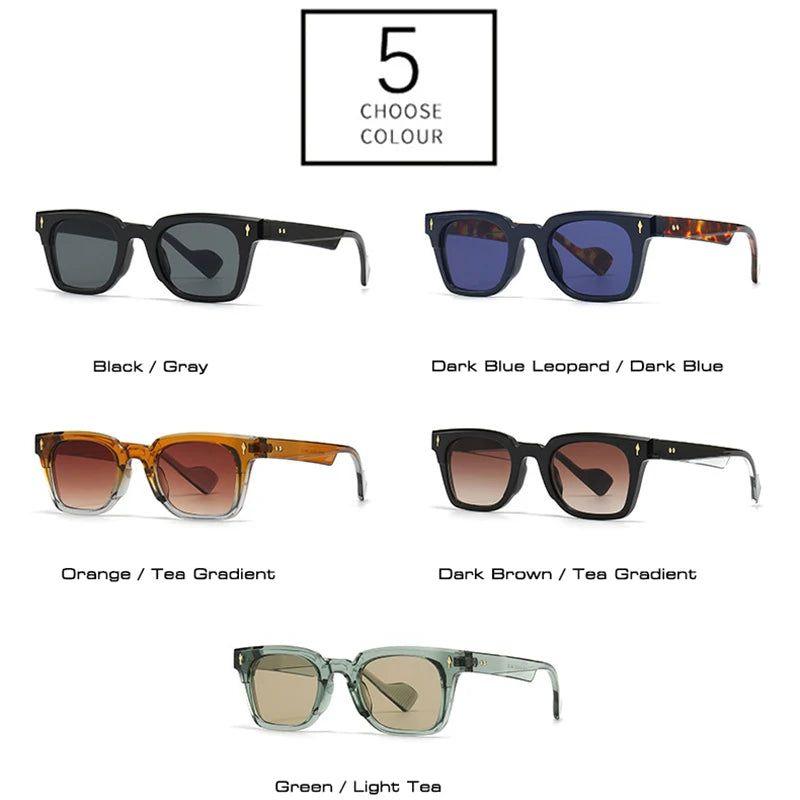 Throwback Square Rivet Sunglasses with UV400 Protection - Luxury Fashion Shades - Lucid Fantasy 