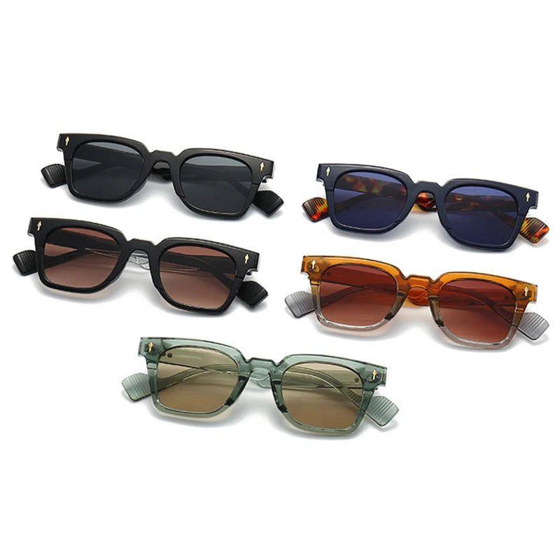 Throwback Square Rivet Sunglasses with UV400 Protection - Luxury Fashion Shades - Lucid Fantasy 