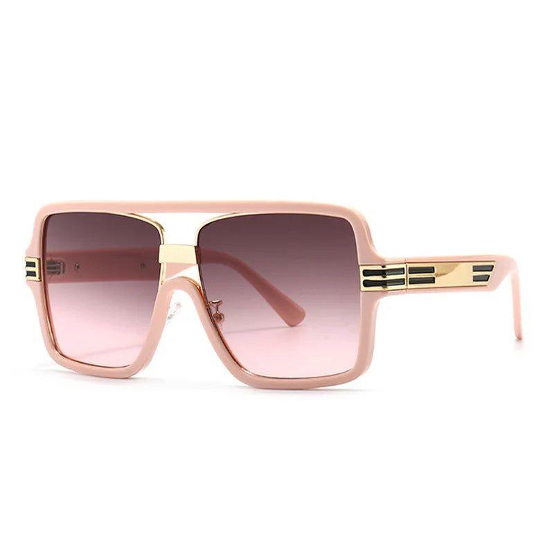 Timeless Retro Oversized Square Double Bridge UV400 Fashion Sunglasses - Lucid Fantasy 