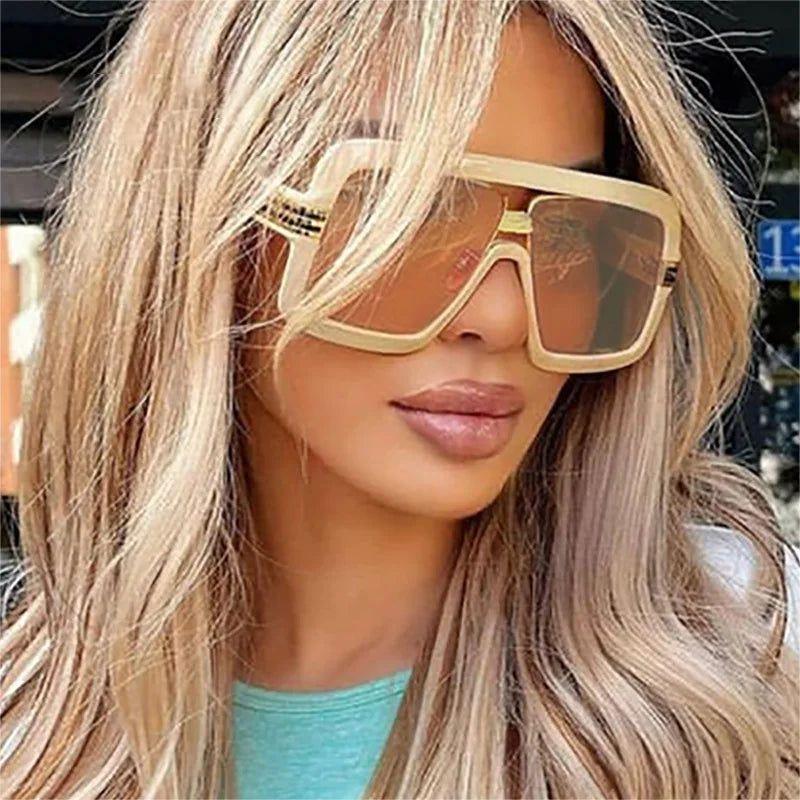 Timeless Retro Oversized Square Double Bridge UV400 Fashion Sunglasses - Lucid Fantasy 