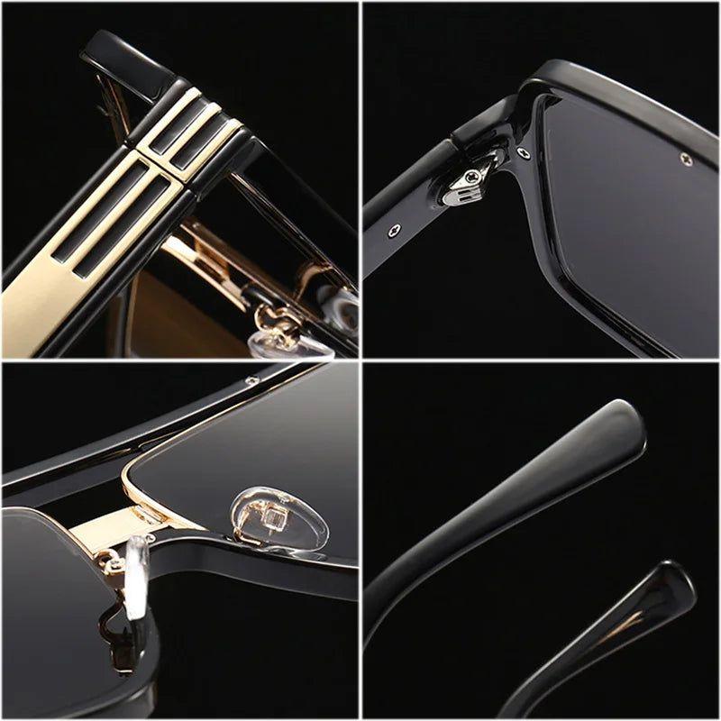 Timeless Retro Oversized Square Double Bridge UV400 Fashion Sunglasses - Lucid Fantasy 