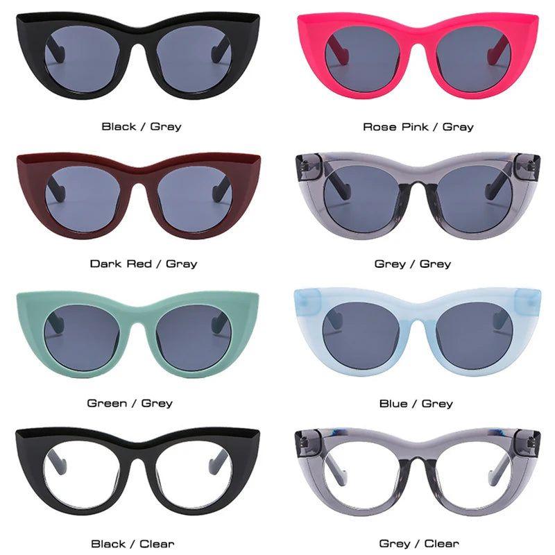 Trendy Cat Eye Jelly Sunglasses with UV400 Protection for Summer Fashion - Lucid Fantasy 