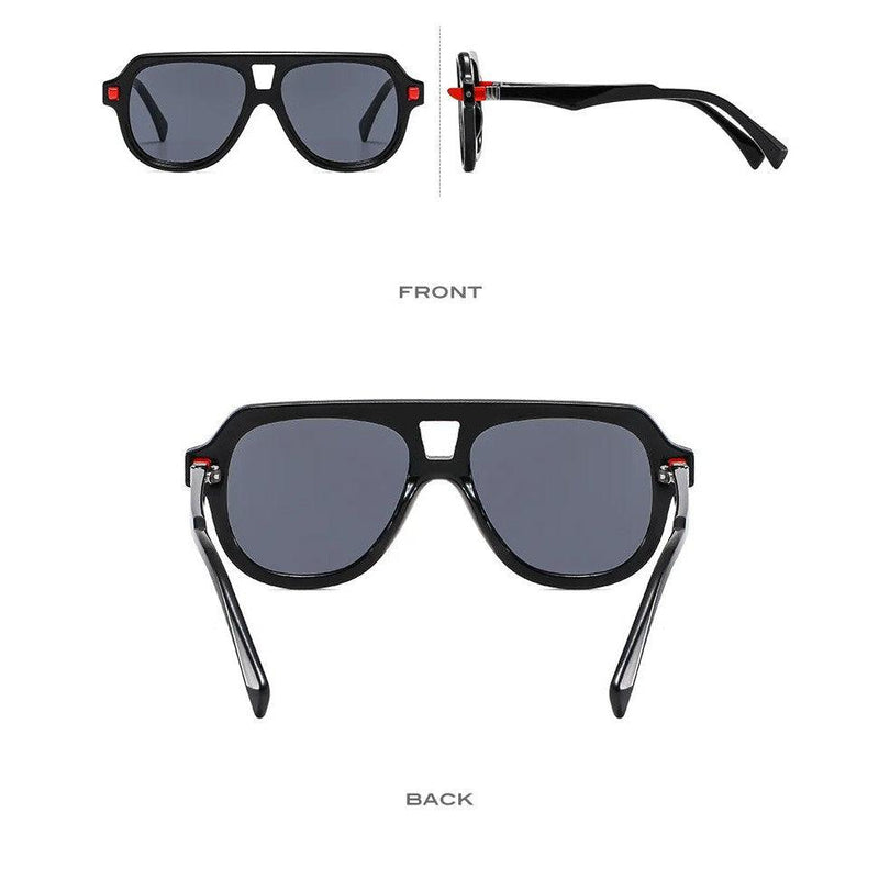 Trendy Double Bridge Round Sunglasses with UV400 Protection - Lucid Fantasy 