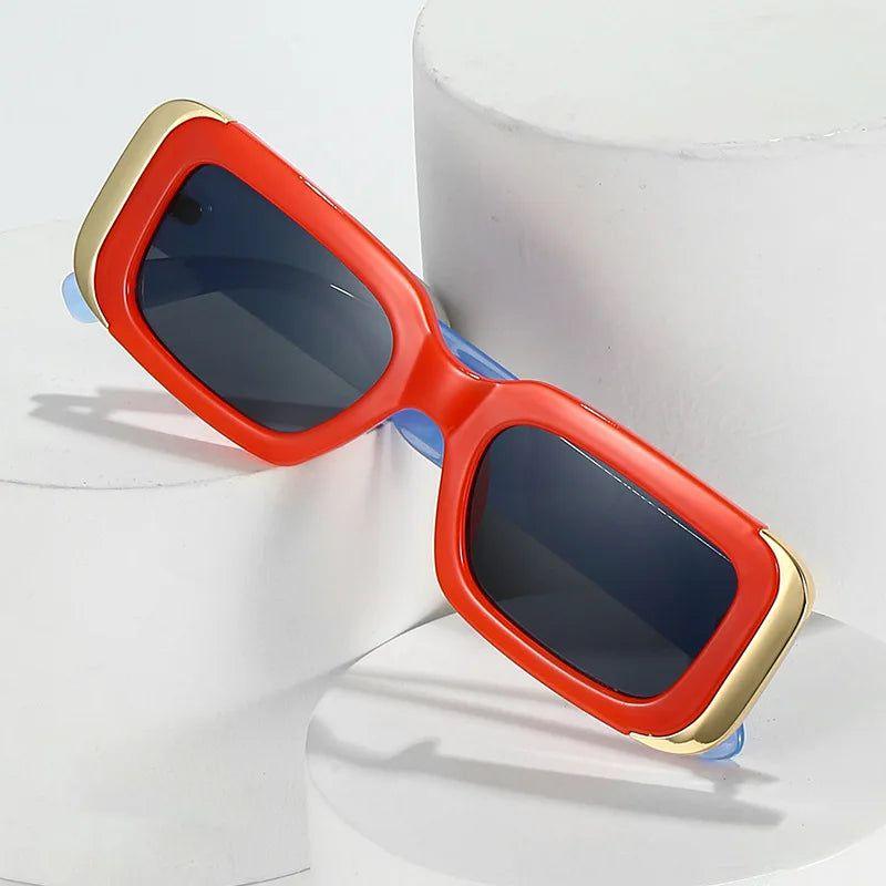 Trendy Jelly Color Retro Rectangle Sunglasses with UV400 Gradient Lenses - Lucid Fantasy 