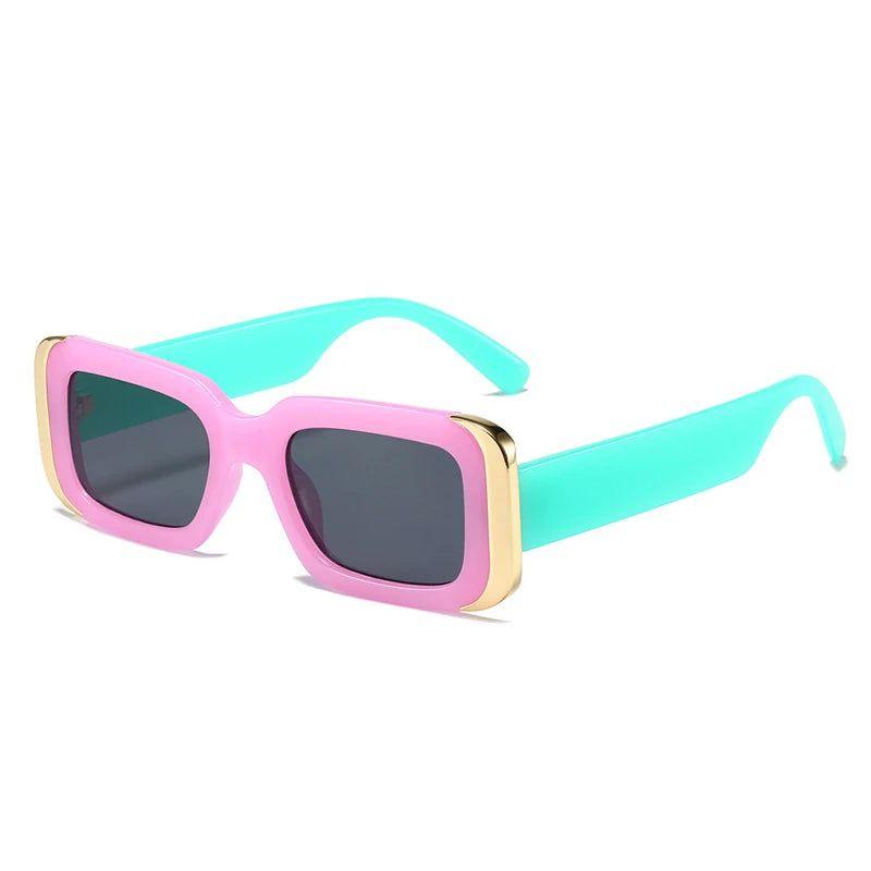 Trendy Jelly Color Retro Rectangle Sunglasses with UV400 Gradient Lenses - Lucid Fantasy 