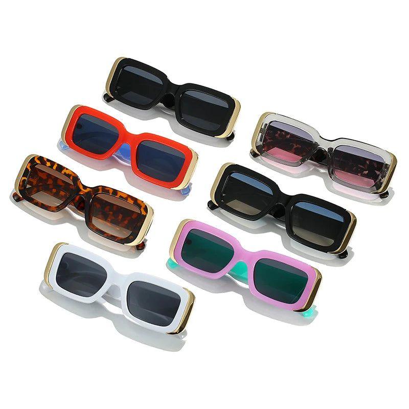 Trendy Jelly Color Retro Rectangle Sunglasses with UV400 Gradient Lenses - Lucid Fantasy 